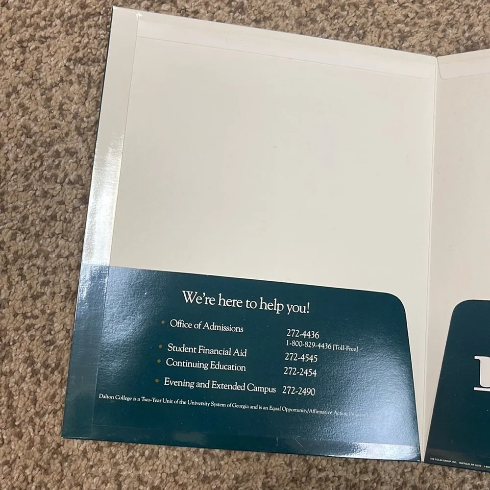 Vintage Dalton College folder Serving Northwest Georgia